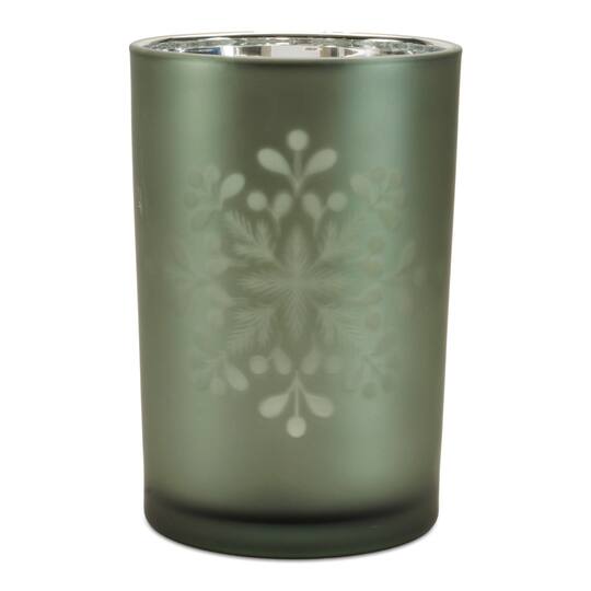Melrose Frosted Snowflake Candle Holder Set